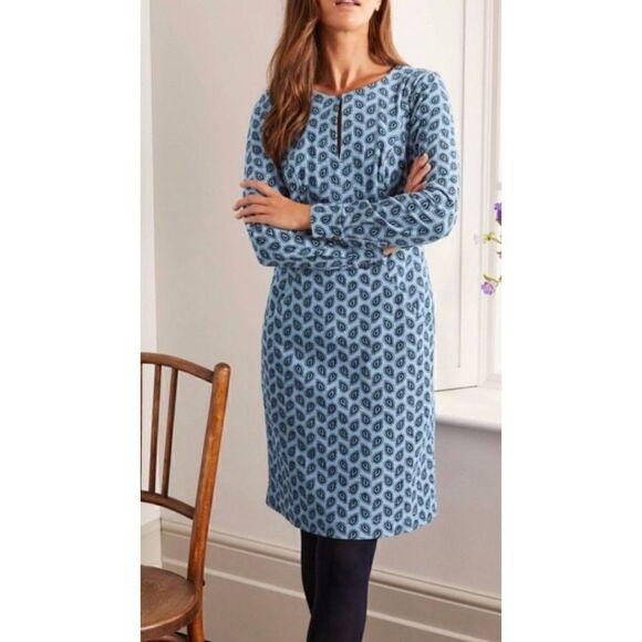 Boden Caroline Blue Corduroy Sheath Dress - Picture 1 of 16